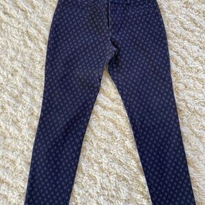 Banana Republic Blue and Purple print Sloan Stretch Ankle Pant 0P